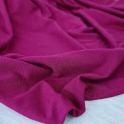 European Bamboo Elastane Jersey, Oeko-Tex, Solid, Pomegranate