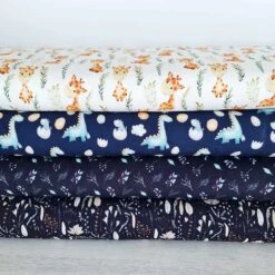 European Fine Ribbed Jersey Knit, Oeko-Tex, Floral Dark Navy -Tailor Supplies Sales 2024 8744 2