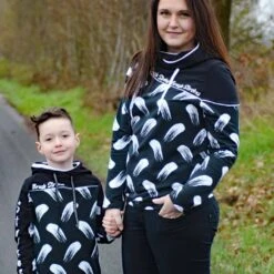 *2 PIECE VALUE BUNDLE* European Modal Blend French Terry Knit, Brush Strokes Black/White & Black Ribbing -Tailor Supplies Sales 2024 8757 3