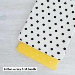 *BUNDLE 2 PIECE* Art Gallery Fabrics, Oeko-Tex, Spotted Bubbles Caviar & Spotted Speckles Banana In KNIT