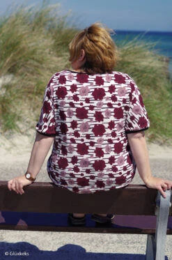 European Cotton Elastane Jersey, Oeko-Tex, Field Of Flowers Burgundy Rose -Tailor Supplies Sales 2024 8804 8