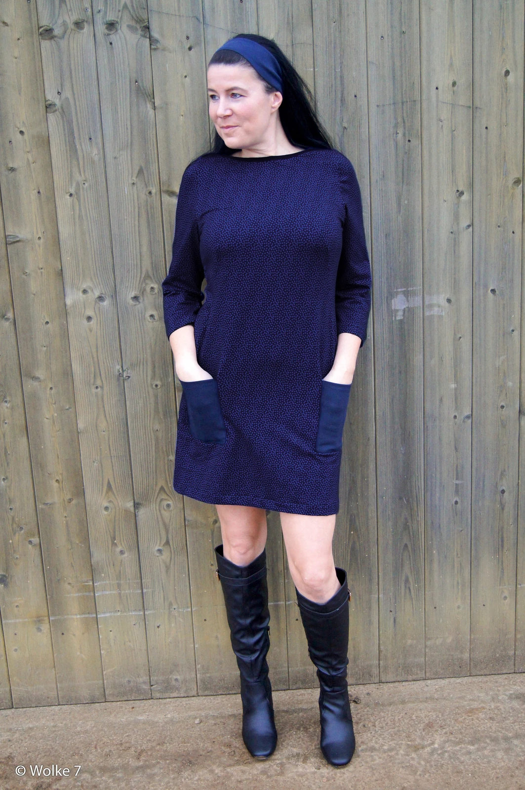 European Cotton Elastane Jersey, Oeko-Tex, Spotty Navy Royal Blue 3 European Cotton Elastane Jersey, Oeko-Tex, Spotty Navy Royal Blue - Image 3