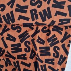 European Woven Viscose, Oeko-Tex, Bold Letters Terra