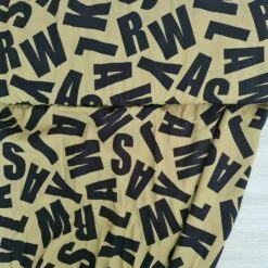 European Woven Viscose, Oeko-Tex, Bold Letters Light Olive