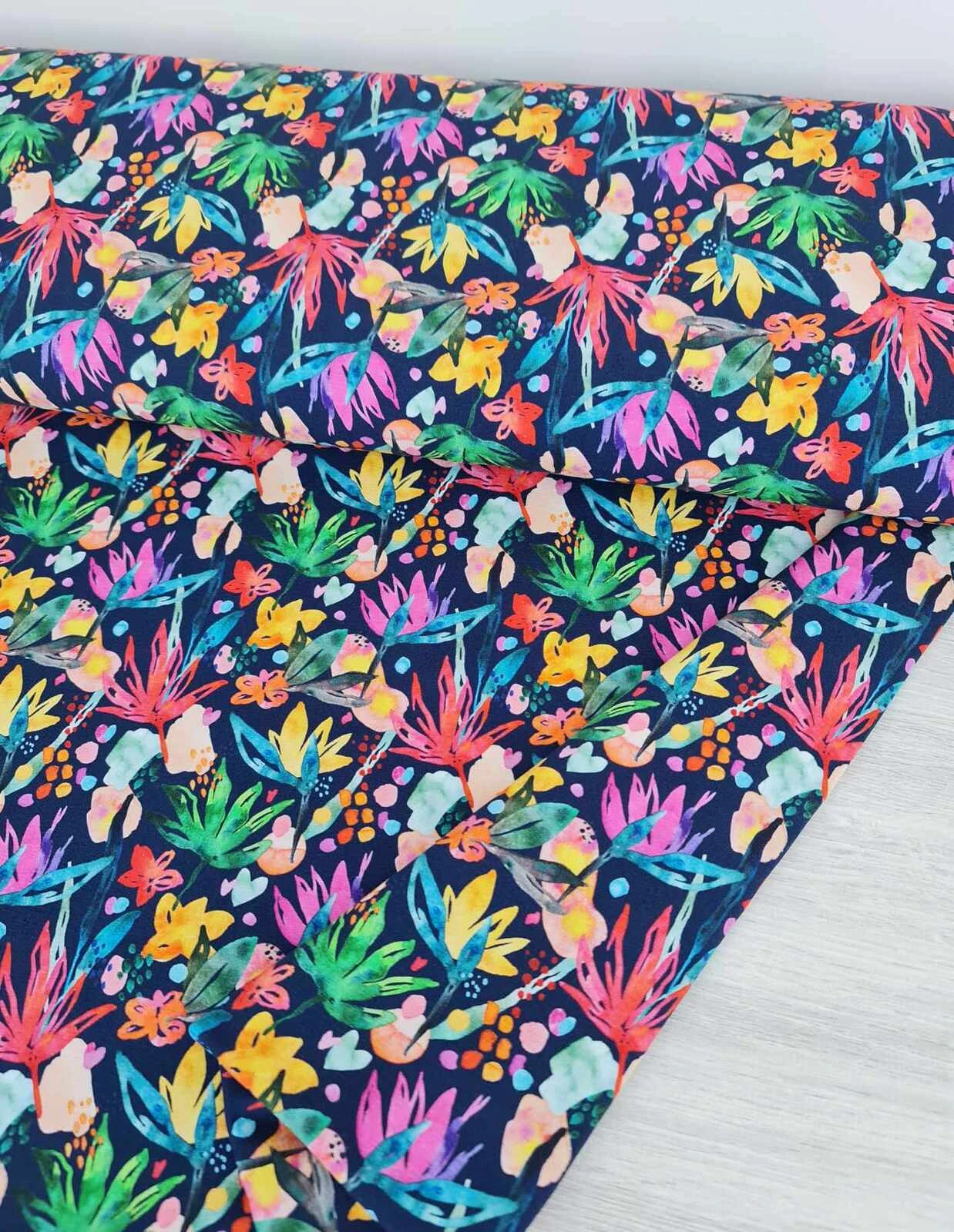 *REMNANT 88cm* European Cotton Elastane Jersey, Oeko Tex, Tropical Delight 2 *REMNANT 88cm* European Cotton Elastane Jersey, Oeko Tex, Tropical Delight - Image 2