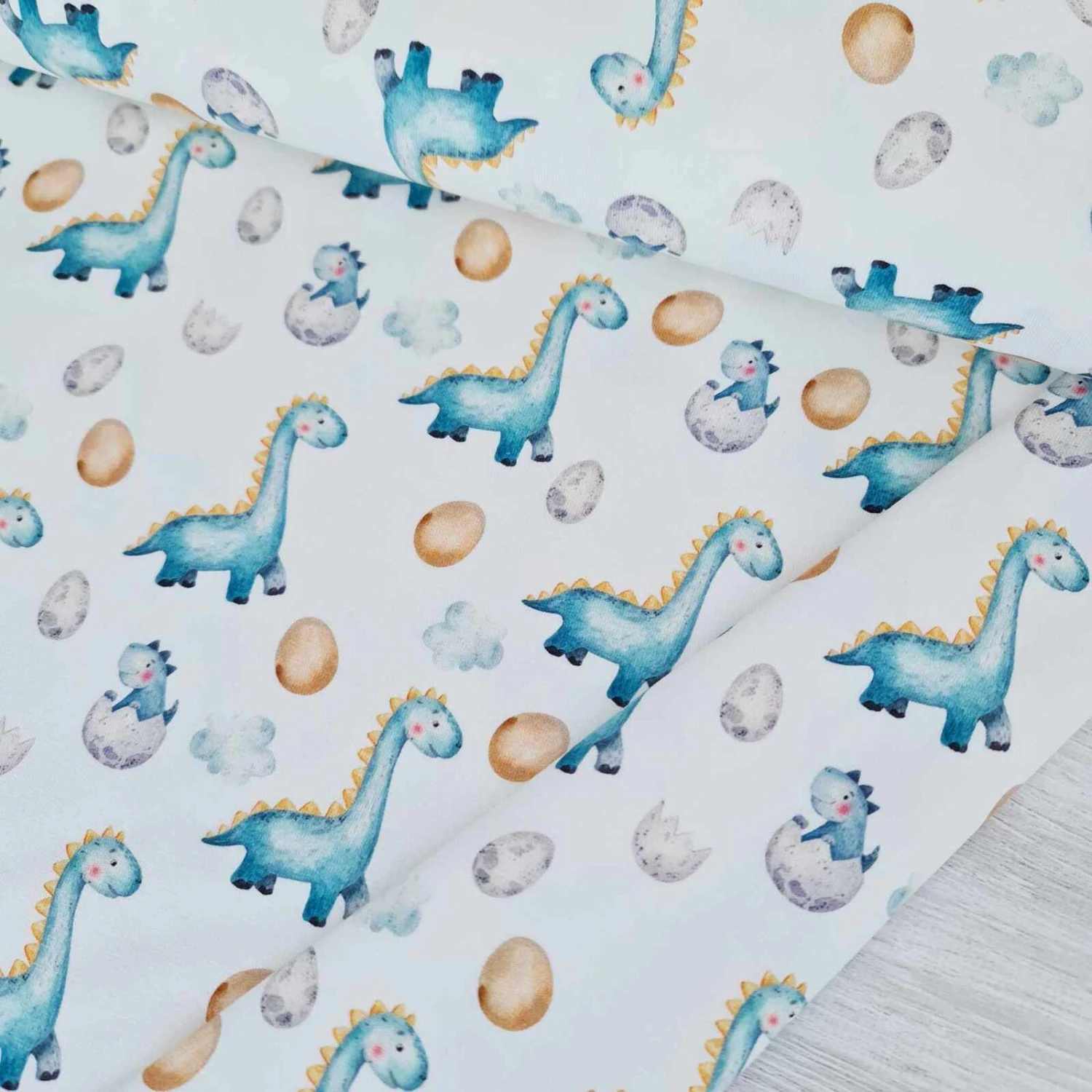 European Cotton Elastane Jersey, Oeko Tex, Dinosaur Eggs 2 European Cotton Elastane Jersey, Oeko Tex, Dinosaur Eggs - Image 2