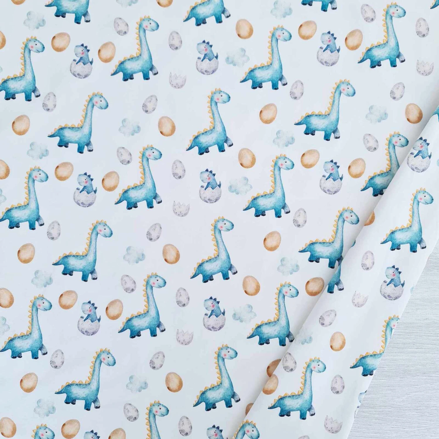 European Cotton Elastane Jersey, Oeko Tex, Dinosaur Eggs 1 European Cotton Elastane Jersey, Oeko Tex, Dinosaur Eggs