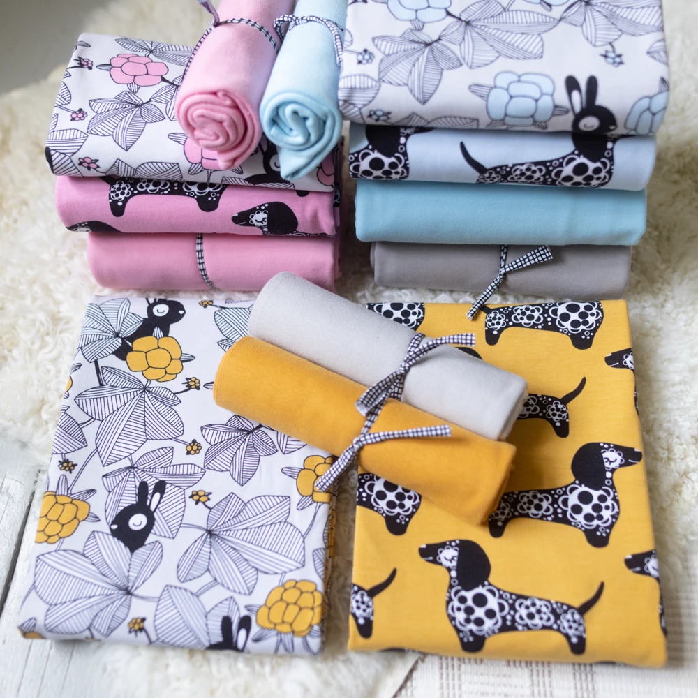 *REMNANT 98cm* PaaPii Design, GOTS Organic Jersey, Raksu Light Blue (Sausage Dog) 6 *REMNANT 98cm* PaaPii Design, GOTS Organic Jersey, Raksu Light Blue (Sausage Dog) - Image 6