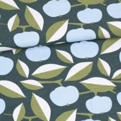 PaaPii Design, GOTS Organic Jersey, Apple Joy Light Blue Dark Green Fen