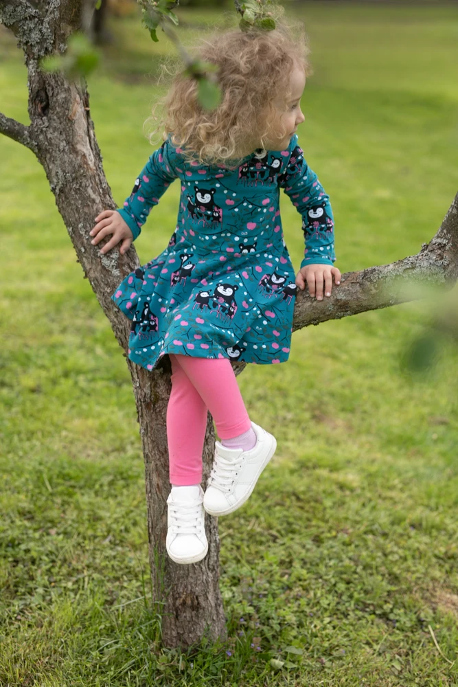 PaaPii Design, GOTS Organic Jersey, Garden Party Petrol Pink Dark Green 5 PaaPii Design, GOTS Organic Jersey, Garden Party Petrol Pink Dark Green - Image 5