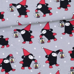 PaaPii Design, GOTS Organic Jersey, Elf Grey Red