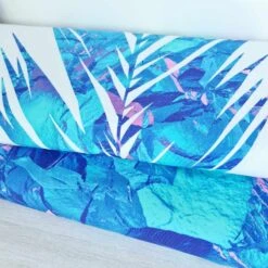 European Cotton Elastane Jersey, Oeko Tex, Palm Leaves White -Tailor Supplies Sales 2024 9033 3