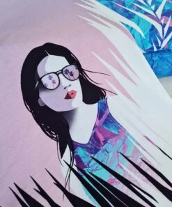 European Cotton Elastane Jersey, Oeko Tex, Palm Leaves White -Tailor Supplies Sales 2024 9033 7