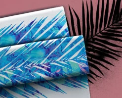 European Cotton Elastane Jersey, Oeko Tex, Palm Leaves White -Tailor Supplies Sales 2024 9033 8