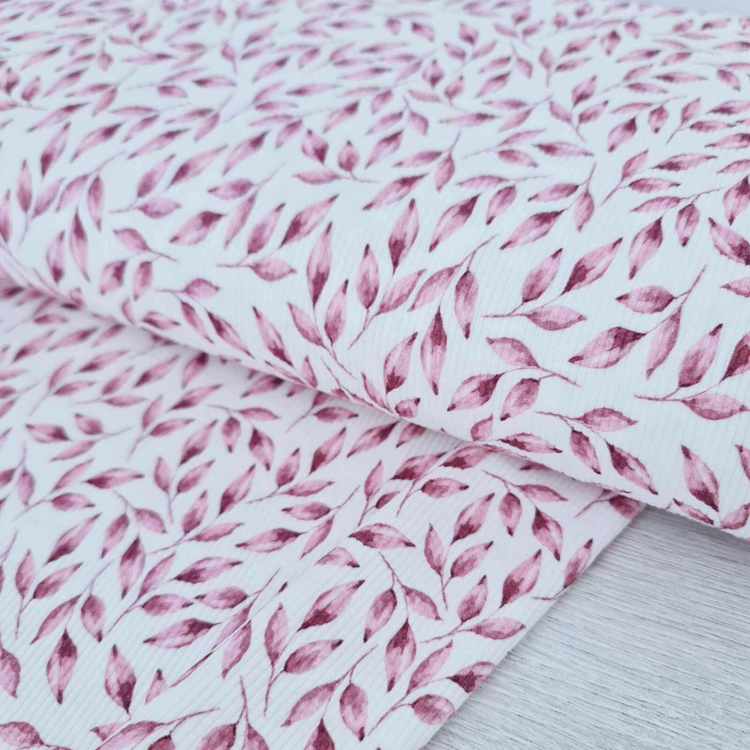 European Fine Ribbed Jersey Knit, Oeko-Tex, Petals Rose 2 European Fine Ribbed Jersey Knit, Oeko-Tex, Petals Rose - Image 2