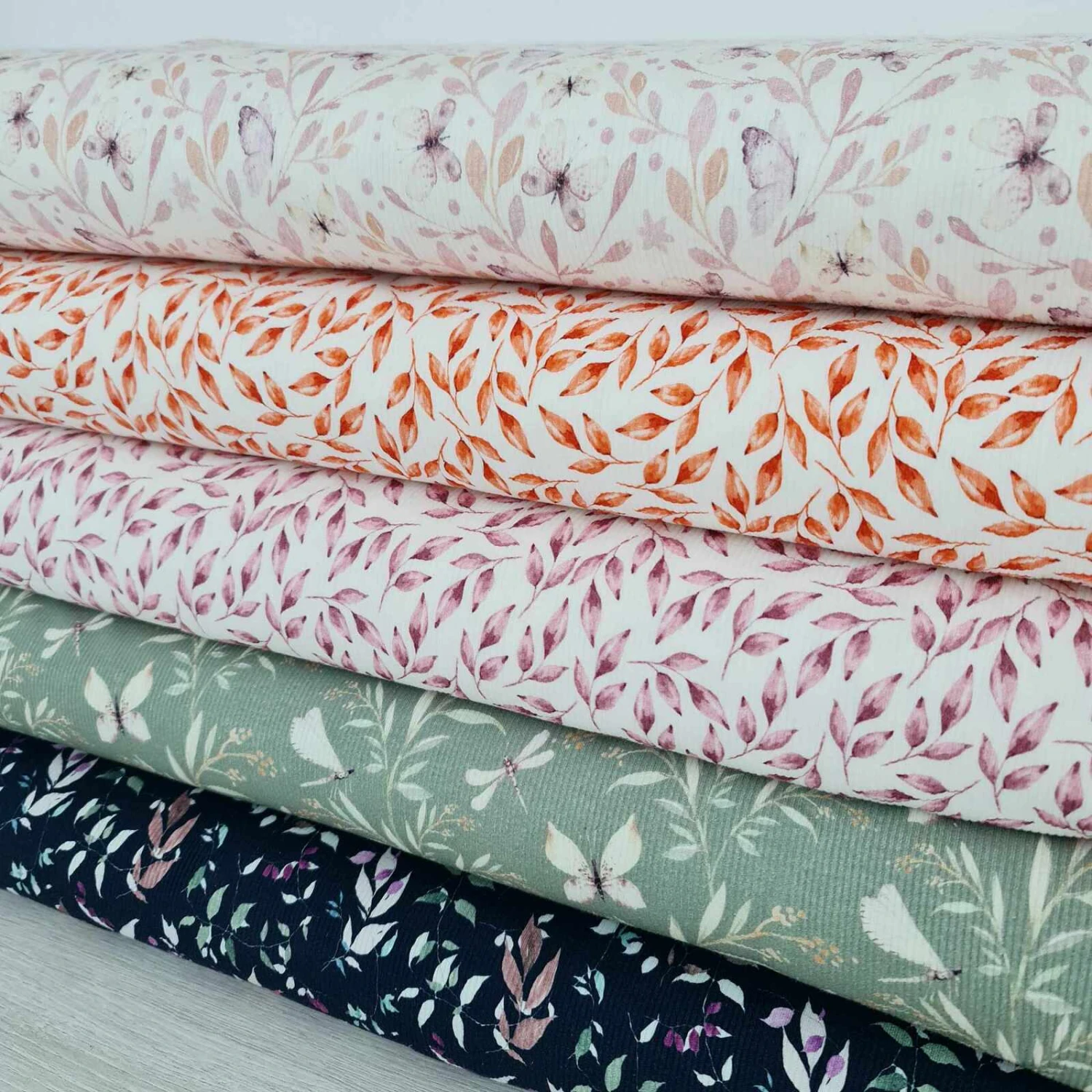 European Fine Ribbed Jersey Knit, Oeko-Tex, Petals Rose 3 European Fine Ribbed Jersey Knit, Oeko-Tex, Petals Rose - Image 3