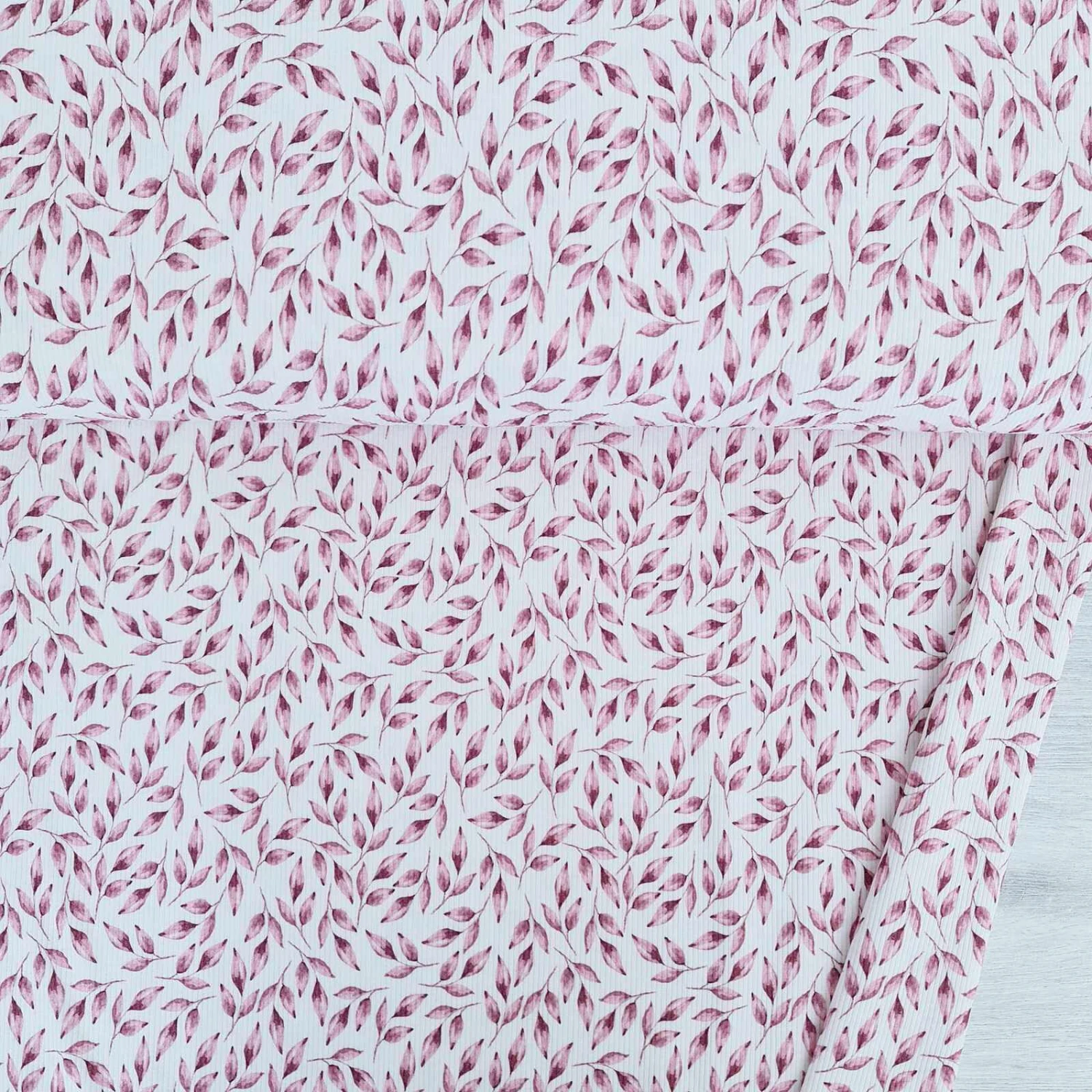 European Fine Ribbed Jersey Knit, Oeko-Tex, Petals Rose 1 European Fine Ribbed Jersey Knit, Oeko-Tex, Petals Rose