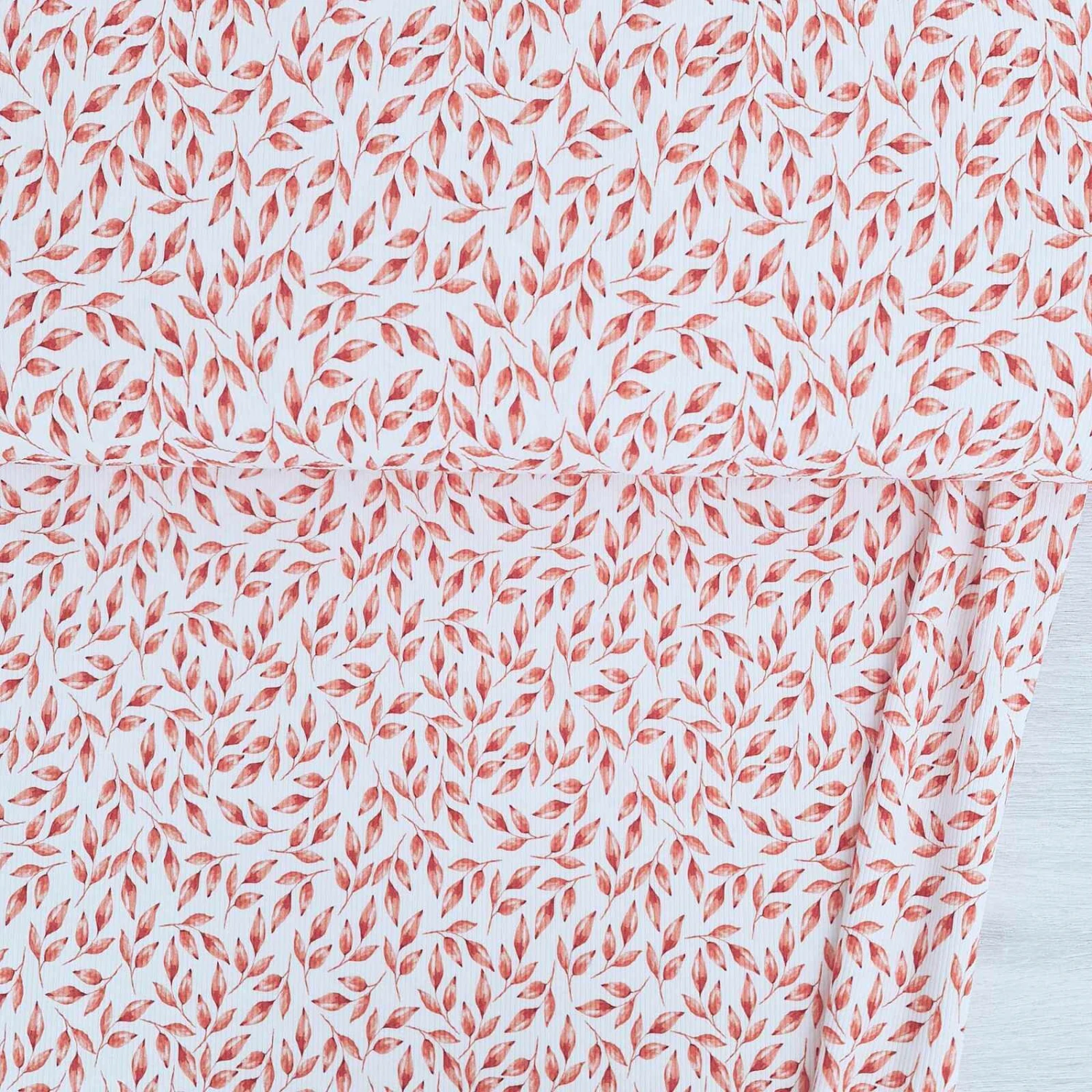 European Fine Ribbed Jersey Knit, Oeko-Tex, Petals Peach 1 European Fine Ribbed Jersey Knit, Oeko-Tex, Petals Peach