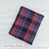 *REMNANT 2 PIECE* European Cotton Flannel, Navy/Red Plaid