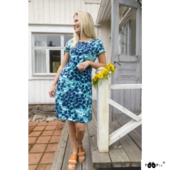 *REMNANT 87cm* PaaPii Design, GOTS Organic Jersey, Clover Turquoise Storm -Tailor Supplies Sales 2024 9081 2