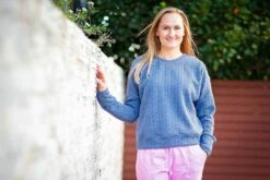 *2 PIECE REMNANT BUNDLE* European Cable Sweater Knit, Melange Dark Grey -Tailor Supplies Sales 2024 9084 5