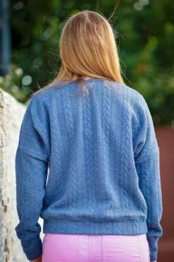 *2 PIECE REMNANT BUNDLE* European Cable Sweater Knit, Melange Dark Grey -Tailor Supplies Sales 2024 9084 7