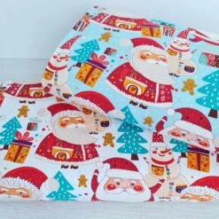 European Cotton Elastane Jersey, GOTS Organic, Santa & Snowman Blue 6 European Cotton Elastane Jersey, GOTS Organic, Santa & Snowman Blue -Tailor Supplies Sales 2024 9109 2