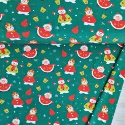 European Cotton Elastane Jersey, GOTS Organic, Snowfriends Green