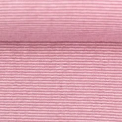 European Cotton Elastane Jersey, Oeko-Tex, 1mm Stripes Rose/White