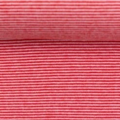 European Cotton Elastane Jersey, Oeko-Tex, 1mm Stripes Red/White