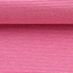 European Cotton Elastane Jersey, Oeko-Tex, 1mm Stripes Pink/Bright Pink