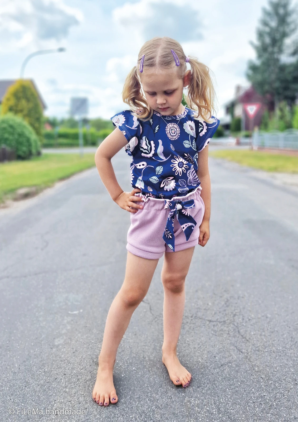 European Cotton Elastane Jersey, Oeko-Tex, Pastel Violet Flowers 3 European Cotton Elastane Jersey, Oeko-Tex, Pastel Violet Flowers - Image 3